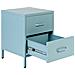 Comodino 2 Cassetti Malavi Metallo Azzurro - Foto miniatura 10