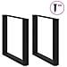 Gambe Tavolo Pranzo A U 2 Pz Nero 90x(72-73) Cm Acciaio - Foto miniatura 3