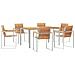 Set da pranzo da giardino  7 pezzi in legno massello di teak, Tavolo da pranzo all'aperto  150x90x75 cm in legno massello di teak - Foto miniatura 1
