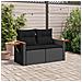 Divano da Giardino con Cuscini a 2 Posti Nero in Polyrattan - Foto miniatura 3