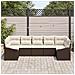 Set di divani da giardino a 7 pezzi con cuscini marrone in polyrattan - Foto miniatura 3