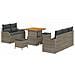 Set Divano da Giardino 8 Pezzi con Cuscini Grigio Polyrattan Acacia,  Divano da Giardino 2 Posti con Cuscini Grigio Polyrattan,  Set da Pranzo da Giardino 3 Pezzi con Cuscini Grigio Polyrattan Acacia - Foto miniatura 1