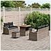 Set Divano da Giardino 8 Pezzi con Cuscini Grigio Polyrattan Acacia,  Divano da Giardino 2 Posti con Cuscini Grigio Polyrattan,  Set da Pranzo da Giardino 3 Pezzi con Cuscini Grigio Polyrattan Acacia - Foto miniatura 3
