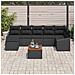 Set Divano Giardino 8 Pezzi con Cuscini Nero Polyrattan Acacia - Foto miniatura 3