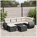 Set Divani da Giardino con Cuscini 7pz Nero Polyrattan - Foto miniatura 2
