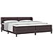 Letto con rete a molle e materasso  Marrone Scuro 200x200 cm Tessuto - Foto miniatura 1