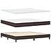 Letto con rete a molle e materasso  Marrone Scuro 200x200 cm Tessuto - Foto miniatura 3