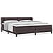 Letto con rete a molle e materasso  Marrone Scuro 200x200 cm Tessuto - Foto miniatura 4