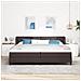 Letto con rete a molle e materasso  Marrone Scuro 200x200 cm Tessuto - Foto miniatura 5