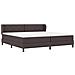 Letto con rete a molle e materasso  Marrone Scuro 200x200 cm Tessuto - Foto miniatura 7