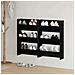 Armadi per scarpe da muro 2 pcs Rovere nero Legno multistrato - Foto miniatura 2