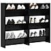 Armadi per scarpe da muro 2 pcs Rovere nero Legno multistrato - Foto miniatura 3