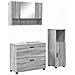 Set di mobili per il bagno con cassetto 3 pcs Grigio sonoma - Foto miniatura 1