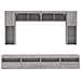 Set Mobili TV a Muro 8 pz con Luci LED Grigio Sonoma - Foto miniatura 7