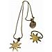 Ciondolo A Stella E Anello In Ottone E Zama Con Placcatura In Oro. 40 Cm T-15 - Foto miniatura 2