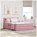 Letto con contenitore e LED Rosa 140 x 200 cm Velluto - Foto miniatura 2