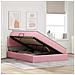 Letto con contenitore e LED Rosa 140 x 200 cm Velluto - Foto miniatura 4