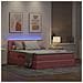 Letto con contenitore e LED Rosa 140 x 200 cm Velluto - Foto miniatura 5