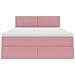 Letto con contenitore e LED Rosa 140 x 200 cm Velluto - Foto miniatura 8