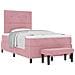 Letto a molle con materasso Rosa 120 x 190 cm Velluto - Foto miniatura 1