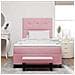 Letto a molle con materasso Rosa 120 x 190 cm Velluto - Foto miniatura 3