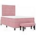 Letto a molle con materasso Rosa 120 x 190 cm Velluto - Foto miniatura 7