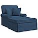 Chaise Longe con Gonna con cuscino 3 pcs Blu Tessuto - Foto miniatura 1