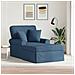 Chaise Longe con Gonna con cuscino 3 pcs Blu Tessuto - Foto miniatura 2