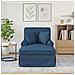 Chaise Longe con Gonna con cuscino 3 pcs Blu Tessuto - Foto miniatura 3