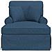 Chaise Longe con Gonna con cuscino 3 pcs Blu Tessuto - Foto miniatura 4
