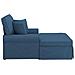 Chaise Longe con Gonna con cuscino 3 pcs Blu Tessuto - Foto miniatura 5