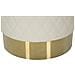 Puff Rotondo Sharon In Eco-pelle Bianca Con Base Oro - Foto miniatura 4