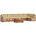 Set di divani da esterno con cuscino 7 pcs Naturale e Beige - Foto miniatura 3