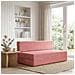 Divano Letto Pieghevole Rosa 152 x 86,5 x 60 cm Tessuto - Foto miniatura 2