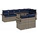 Set Divano da Giardino con cuscino 9 pcs Grigio Poly Rattan - Foto miniatura 1