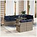Set Divano da Giardino con cuscino 9 pcs Grigio Poly Rattan - Foto miniatura 2