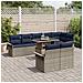 Set Divano da Giardino con cuscino 9 pcs Grigio Poly Rattan - Foto miniatura 3