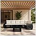 Set Divano da Giardino 7 pz Nero e Bianco Crema polyrattan - Foto miniatura 4