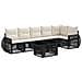 Set Divano da Giardino 7 pz Nero e Bianco Crema polyrattan - Foto miniatura 1