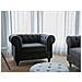 Poltrona Vintage In Tessuto Grigio Scuro Grafite Chesterfield - Foto miniatura 5
