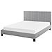 Letto Matrimoniale 160 X 200 Cm Grigio Chiaro Poitiers - Foto miniatura 1