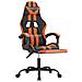 Sedia Da Gaming Con Poggiapiedi Nero E Arancione In Similpelle - Foto miniatura 8