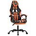 Sedia Da Gaming Con Poggiapiedi Nero E Arancione In Similpelle - Foto miniatura 9