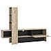 Porta Tv Moderno Colore Rovere Con Un'anta Di Design Moderno Industrial Cm 185,5 X 36,5 X 138,5 H - Foto miniatura 4