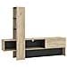 Porta Tv Moderno Colore Rovere Con Un'anta Di Design Moderno Industrial Cm 185,5 X 36,5 X 138,5 H - Foto miniatura 1