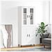 Credenza Bianca 69,5x34x180 Cm In Legno Multistrato - Foto miniatura 1