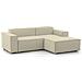 Divano Fisso Patrizia, Divano Componibile A 2 Posti Con Penisola Destra, 100% Made In Italy, Sofà Moderno In Tessuto, Cm 220x170h70, Beige - Foto miniatura 2