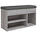 Panca Porta Scarpe Grigio Sonoma 82x32x45,5cm Legno Multistrato - Foto miniatura 2