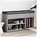 Panca Porta Scarpe Grigio Sonoma 82x32x45,5cm Legno Multistrato - Foto miniatura 1