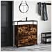 Scarpiera Con 4 Cassetti Ribaltabili Rovere Fumo 100x34x112 Cm - Foto miniatura 3